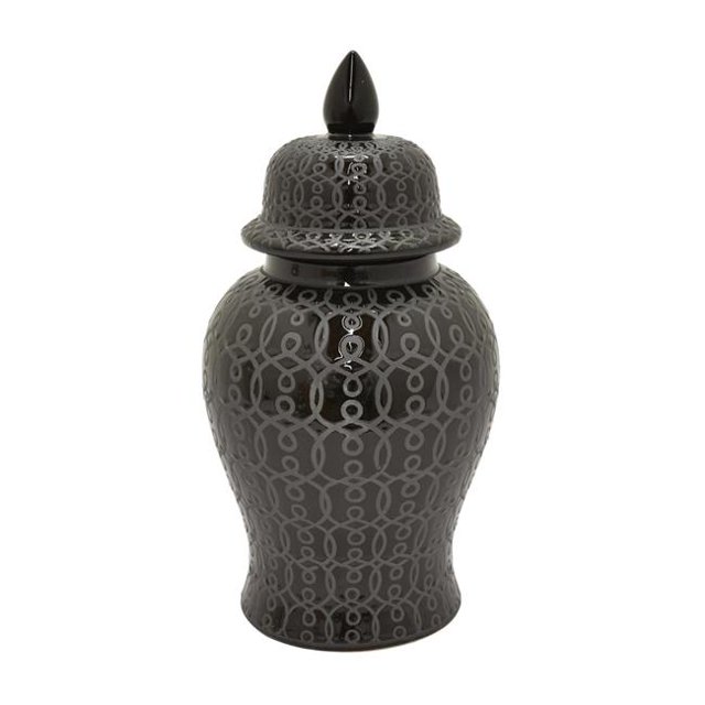 Plutus PBTH94369 Pot de Temple en Porcelaine&44; Noir