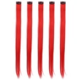 thumbnail image 2 of Clip In Hair Extensions, 5pcs 55cm Colored Clip In Hairpiece Hair Extensions For Women High Temperature Synthetic Hair For Party and Cosplay Use, 2 of 7