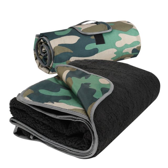 Fleece Stadium Waterproof Stadium Blanket 51”x 59” Red-Black Plaid