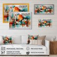 thumbnail image 4 of Designart Abstract Geometric Oversized Wall art decor, Geometric Wall art, Energetic Geometric Patterns in Orange , Orange Modern Canvas wall art, 32x24 inches, 4 of 5