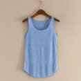 thumbnail image 2 of Mrat Débardeurs d'Entraînement Femme T-Shirt Sans Manches à Col Rond Uni pour Femme Haut Polyvalent à Col Rond Uni Débardeurs pour Femme P-263 Bleu Taille Unique, 2 of 6