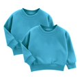 thumbnail image 1 of MKOSPLRT Chandails Molletonnés pour Enfants, Lot de 2, Manches Longues, Chandail en Molleton à Enfiler, Couleur Unie, Col Rond, Chandails Molletonnés Doux d'Automne pour Garçon Ou Fille 3-9, 1 of 2