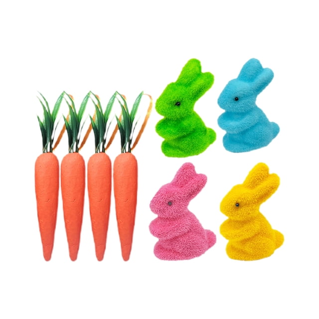 TIMIFIS Storage Rack, 2.95 Inch Easter Carrot Hanging Ornaments Artificial Easter Foam Glitter Carrots 10Pcs Easter Decorations for Home