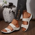 thumbnail image 3 of Dakaela Orthopedic Sandals for Women Arch Support Flip Flops Wide Width Wedge Platform Slip on Slides, 3 of 8