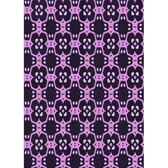 Ahgly Company Machine Washable Indoor Rectangle Transitional Purple Area Rugs, 4' x 6'