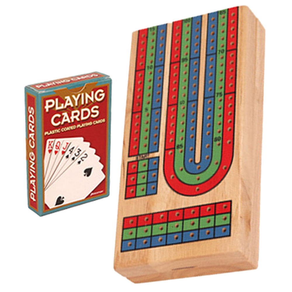 MesaSe 1 Set Cribbage Board Table Game Solid Wood Party Board Game Board Cribbage Cards Board