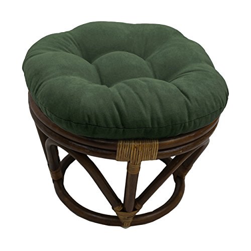Blazing Needles 93301-18IN-MS-HG Coussin de Repose-Pieds Rond Uni en Microsuède Capitonné de 18 Pouces - Vert Chasseur