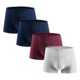 thumbnail image 1 of Plebaso Mens 4 Pack Boxer Briefs Breathable Stretch Underwear Soft Boxers for Men Short Leg Underpants, 1 of 2