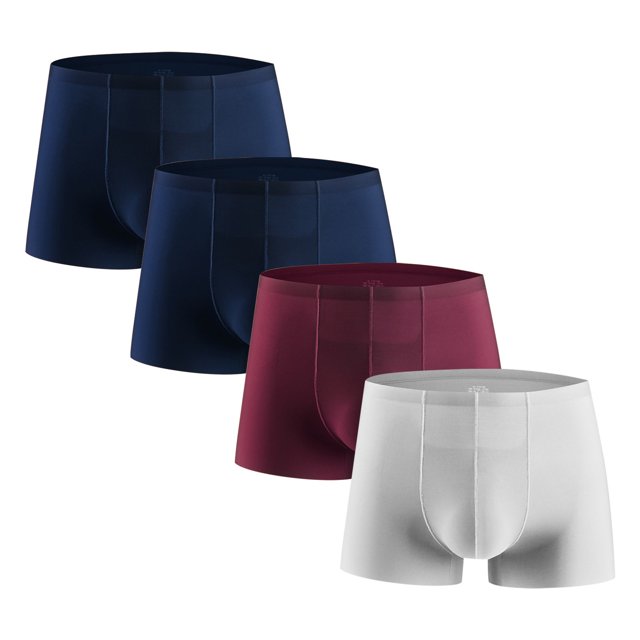 Plebaso Mens 4 Pack Boxer Briefs Breathable Stretch Underwear Soft Boxers for Men Short Leg Underpants