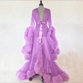 thumbnail image 1 of Tulle Robe Long Lingerie Bridal Dressing Gown Puffy Nightgown Photoshoot, 1 of 8