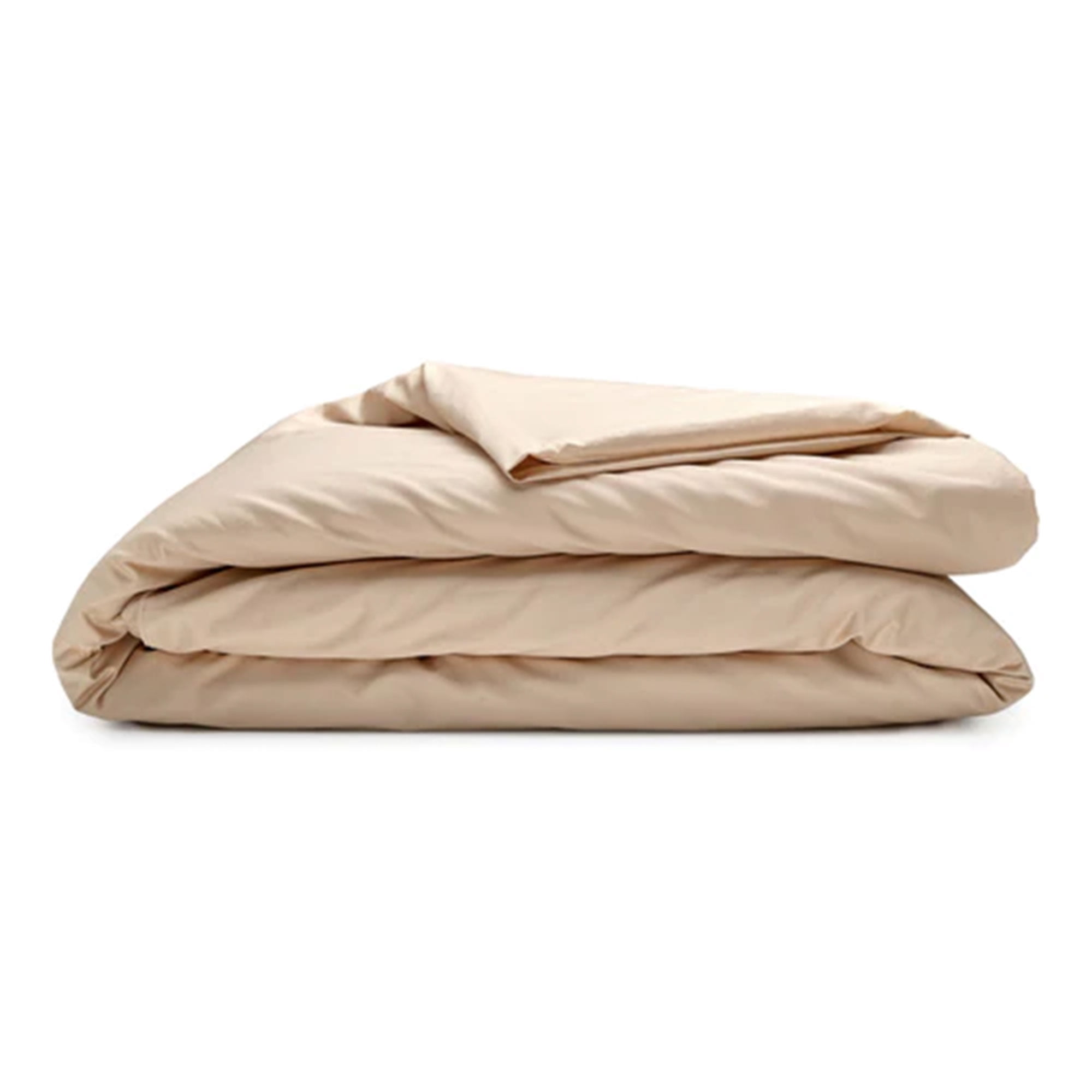 Sleepgram Supima 400 Thread Count Cotton Zippered Duvet Cover, Twin, Sand