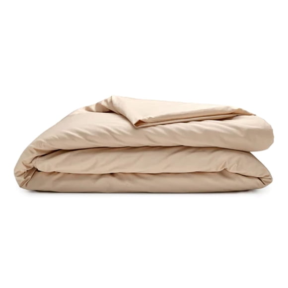 Sleepgram Supima 400 Thread Count Cotton Zippered Duvet Cover, Twin, Sand