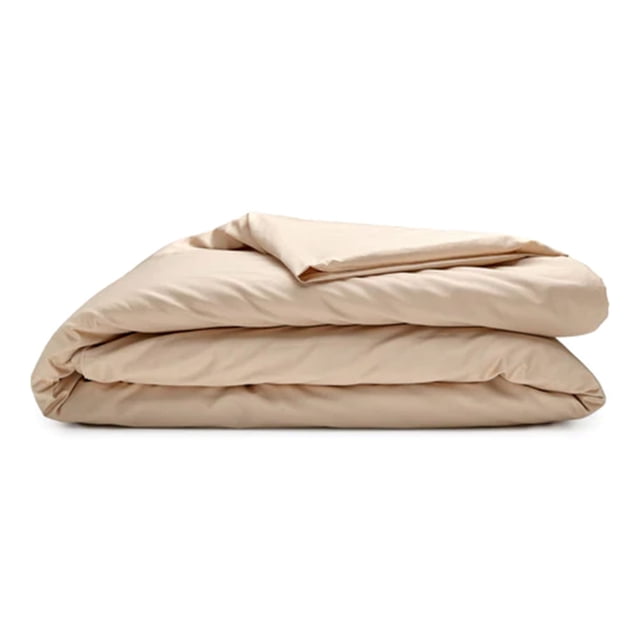 Sleepgram Supima 400 Thread Count Cotton Zippered Duvet Cover, Twin, Sand