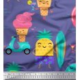 thumbnail image 2 of Soimoi Purple Rayon Fabric Beech & Fun Party Print Fabric by Yard 42 Inch Wide, 2 of 5