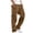 Brown, variant on CFLVAEK Men's Cargo Pants with Stretch Solid Casual Elastic Waist Multiple Pockets Outdoor Straight Type Fitness Pants Cargo Pants Trousers Regular Fit Comfort Waist Pants Black L