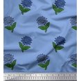 thumbnail image 1 of Soimoi Polyester Crepe Fabric Leaves & Floral Block Printed Fabric 1 Yard 42 Inch Wide, 1 of 3