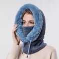 thumbnail image 3 of Women Winter Outdoor Riding Headgear Cold-Proof Ski Cap Warm Bib Face Mask Integrated Cold-Proof Hood Hat, 3 of 3