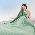 thumbnail image 1 of Polyester Blanket Heavy Blanket For Sleeping Perfect，Ice Blanket Summer Cooler Quilt For Hot Sleepers And Night Sweats Cooler Comforter Double Cold Effect Blanket Cooler Fiber Soft Machine Washable, 1 of 9