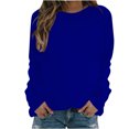 thumbnail image 2 of Meichang Womens Sweatshirt Long Sleeve Crew Neck Comzy Pullover Basic Solid Color Sweatshirts 2024 Fall Lightweight Sweat Shirts, 2 of 4