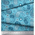 thumbnail image 2 of Soimoi Tissu de Velours Imprimé Floral & Paisley par la Cour 58 Pouces de Large, 2 of 5