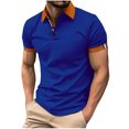 thumbnail image 2 of ylioge Mens Shirts Short Sleeve Golf Tees Shirt Office Work Pullover Button Collared Casual Color-Block Loose Comfort Tshirts Tops, 2 of 6
