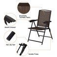 thumbnail image 3 of Costway 4PCS Folding Sling Chairs Steel Armrest Patio Garden Camping W/ Adjustable Back, 3 of 10