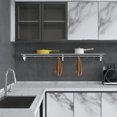 thumbnail image 2 of Stainless Steel Shelf Pot Rack - Metal Kitchen Organization Storage Rack for Hanging Pots Pans Cookware, Wall Mounted Shelf with 10 Hooks in Restaurant Home - 12" W x 60" L, 2 of 8