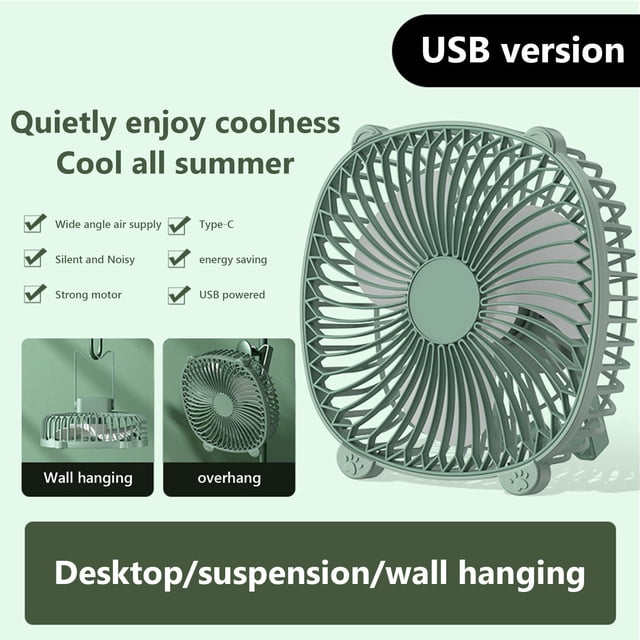 Yhmxh Fan-Desk Fan Portable Fan Box Fan Mini Fan Dormitory Desktop Portable Silent Small Fan USB Multifunctional Fan Small fan