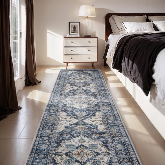 -Area Rug X Rugs for Living Room- Machine Washable Rug-Soft Living Room Rug-Vintage Non Slip Carpet-Rugs for Bedrooms Dining Room Living Room Office