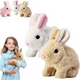 thumbnail image 1 of SUTENGDA Bunby - My Realistic Bunny  Realistic Bunny Can Walk and Talk   Bunby My Realistic Bunny   Bliss Stuffed Bunny  Easter Plush Interactive Realistic Bunny Robot (Pink), 1 of 7