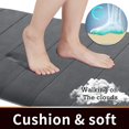 thumbnail image 2 of ORUYROP Memory Foam Bath Mat Large Size,70 x 24 Inches Soft and Comfortable, Super Water Absorption, Non-Slip, Thick, Machine Wash, Easier to Dry for Bathroom Floor Rug, Dark Gray, 2 of 7