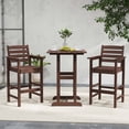 thumbnail image 1 of Costway Ensemble de Bar de Patio en HDPE 3 Pcs Fauteuils avec Table Haute Carrée Repose-Pieds Dossier Brun, 1 of 10