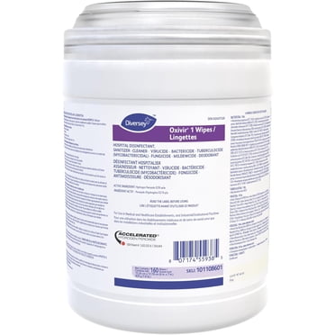 Disinfecting Wipes - Diversey Oxivir TB -  160 Sheets – Powerful Germ & Bacteria Removal, Multi-Surface Cleaner. Safe for Home, Office, Kitchen & Bathroom, Alcohol-Free, Hypoallergenic, Fresh Scent.