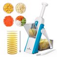 thumbnail image 1 of ONCE FOR ALL Mandoline Food Slicer, Stainless Steel Adjustable Vegetable Slicer Chopper, Multifunctional Onion Potato Garlic Cucumber Cutter for Kitchen, Blue, 1 of 8