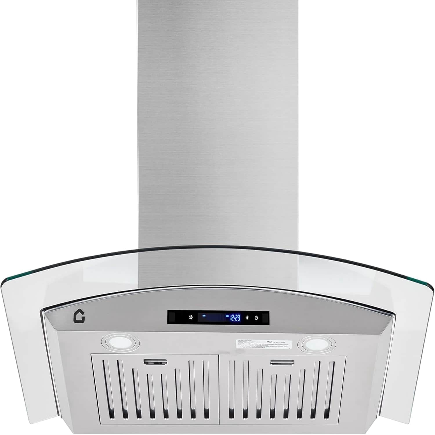 Ourlova 30 Inch Wall Mount Range Hood Stainless Steel 450 CFM Ducted/Ductless Convertible Range Hood 3-Speed ​​Touch and Gesture Controls LED Lights Quiet Exhaust Fan