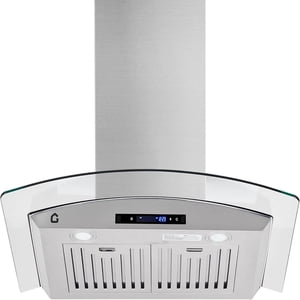 Ourlova 30 En acier inoxydable de la gamme de montage mural de pouce 450 CFM Hotte de la gamme convertible duct-less 3-Speed Contrôles de toucher et de gestuelle LED Éclairage Ventilateur d'échappement silencieux