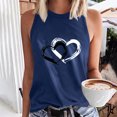 thumbnail image 2 of Timegard Camisoles pour Femmes Col Rond Imprimé Cœur Sans Manches Confortables Décontractées Amples Chemises Hauts Blouse, 2 of 5