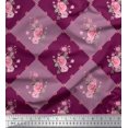 thumbnail image 1 of Soimoi Poly Georgette Fabric Leaves, & Rose Floral Printed Fabric 1 Yard 52 Inch Wide, 1 of 3