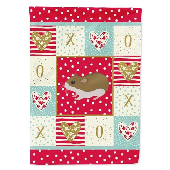 Carolines Treasures CK5438CHF 28 x 0.01 x 40 in. Chinese Hamster Love Canvas House Flag