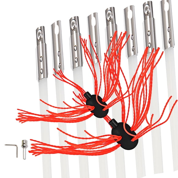 VEVOR Kit de Balayage de Cheminée 26 Pieds, Kit de Brosse de Cheminée avec 8 Tiges Flexibles en Nylon et 2 Têtes de Brosse, Kit de Nettoyage de Cheminée Rotatif Poussé par Perceuse, Kits d'Outils de Nettoyage de Cheminée pour Balayer la Cheminée