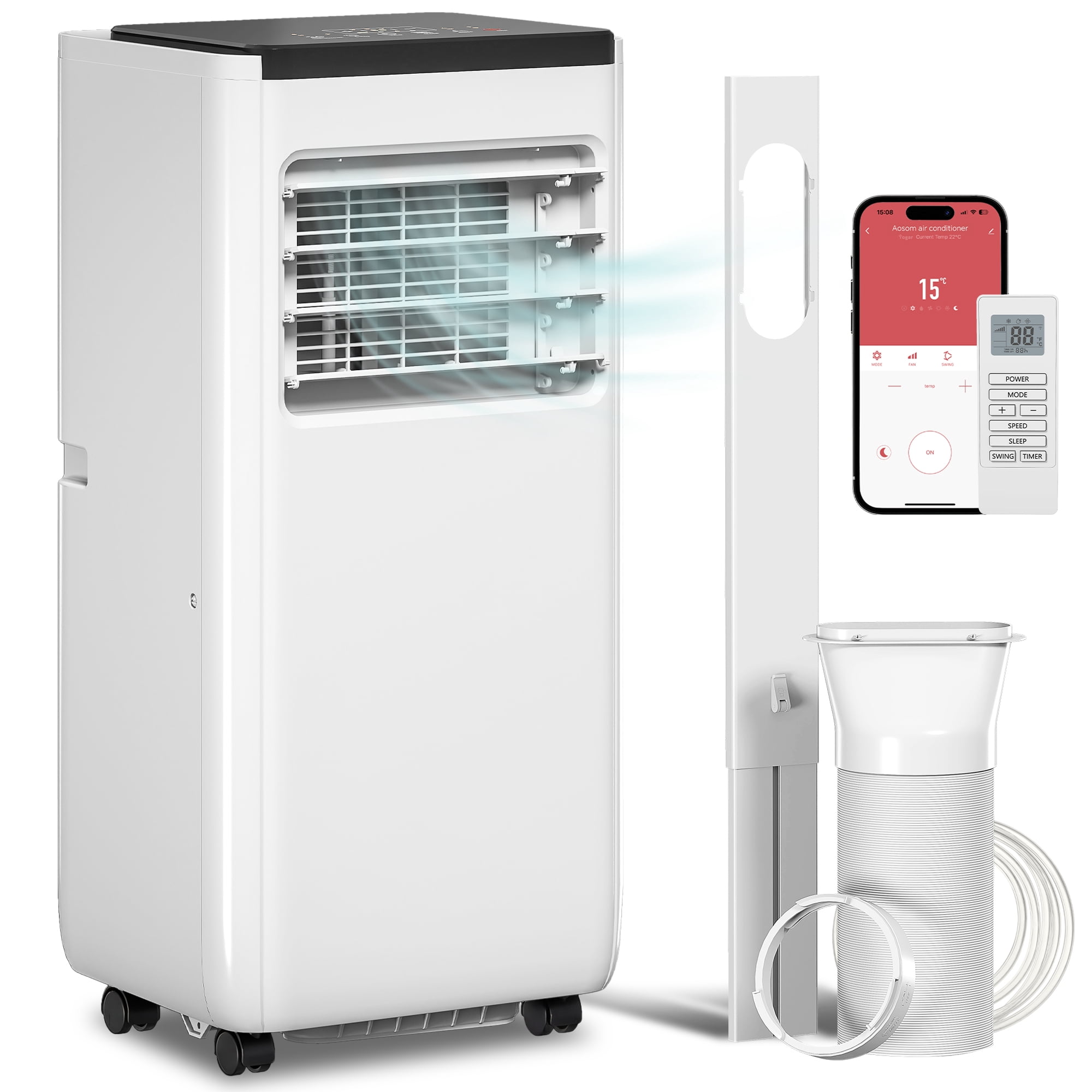 HOMCOM 10000 BTU AC Unit, Portable Air Conditioner with WiFi Control, White