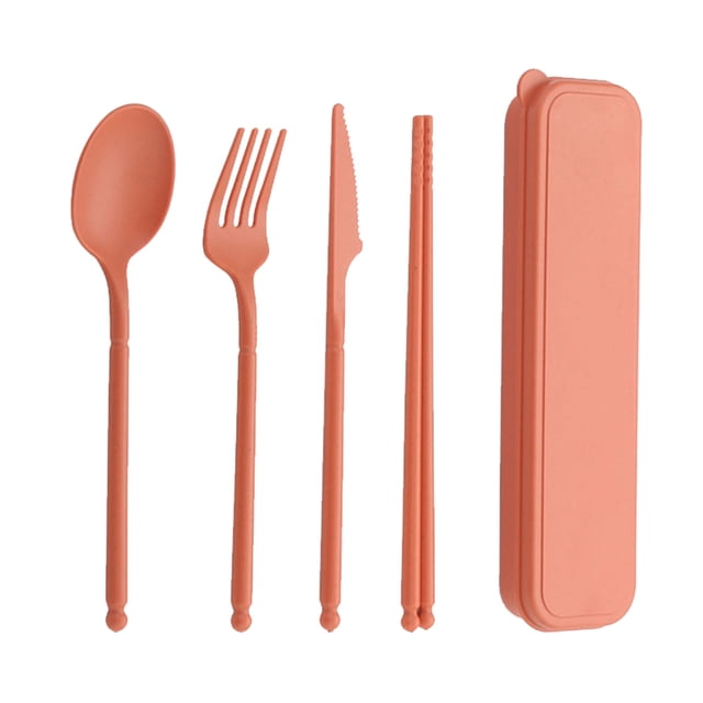 TIMIFIS Camping Tableware Wheats Straw Knife, Fork and Spoon Three-Piece Set, Camping Out Convenient Tableware Set, Children's Tableware Gifts Camping & Hiking