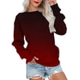 thumbnail image 2 of Meichang Womens Sweatshirt Long Sleeve Round Neck Baggy Pullover Casual Graident Tunic Tops Comfy Fall Sweat Shirts with Pocket, 2 of 6