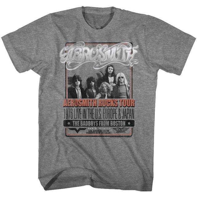 Aerosmith Badboys From Boston Graphite Heather Adult T-Shirt
