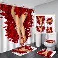 thumbnail image 1 of Valentine‘s Day 3D Digital Printing Shower Curtain 4-piece Set For Home / Hotel / Party Decoration, 1 of 6
