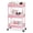 Pink, variant on KK KINGRACK Rolling Cart, 3-Tier Metal Utility Cart with 4 Wheels, 2 Brakes, White