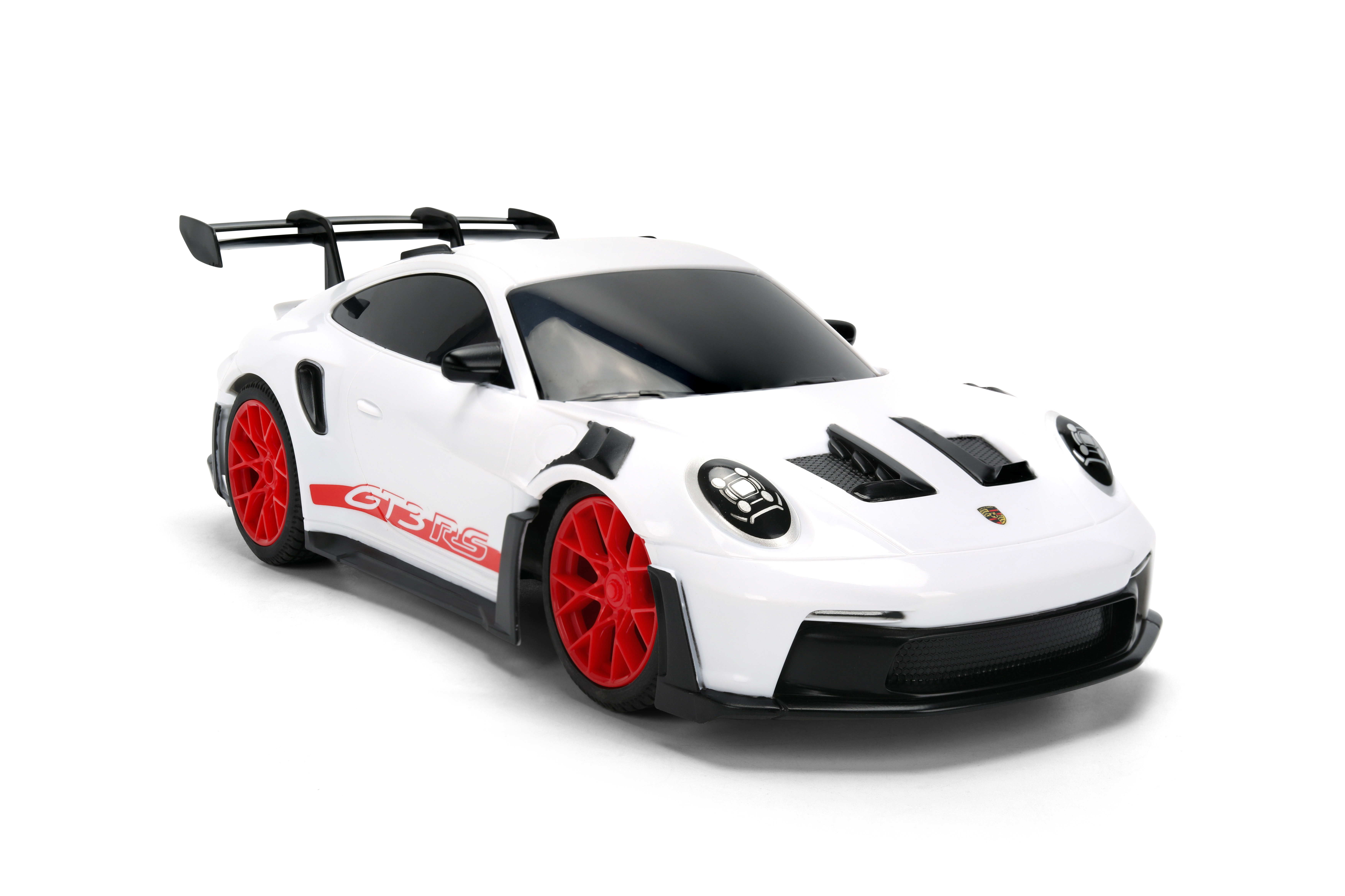 Jada Toys Porsche 911 (992) GT3 RS – 1:16 RC – USB Rechargeable with Turbo Function, Radio Control Cars(White/Red)