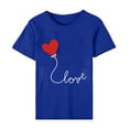 thumbnail image 4 of Meichang Hauts pour Femmes T-Shirts de la Saint-Valentin T-Shirts de Fête à Col Rond T-Shirts à Imprimé Cœur d'Amour T-Shirts à Manches Courtes Jolis Tees Blouses en Liquidation, 4 of 5