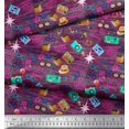 thumbnail image 2 of Soimoi Modal Satin Fabric Camera,Hat & Briefcase Travel Print Fabric by The Yard 42 Inch Wide, 2 of 4