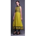 thumbnail image 3 of Bimba Robe Anarkali Tribale Jaune pour Femmes Kurti Imprimé Ethnique Indien Longue Kurta Robe de Soirée Petite, 3 of 6